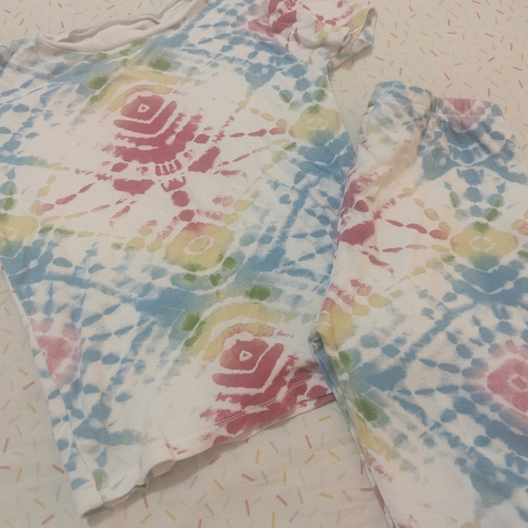 Burt's Bees Kids Tie-Dye Pajama Set - Blue, Pink, Green - Picture 2 of 3